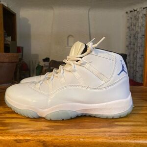 Jordan White and Blue High-Top Sneakers